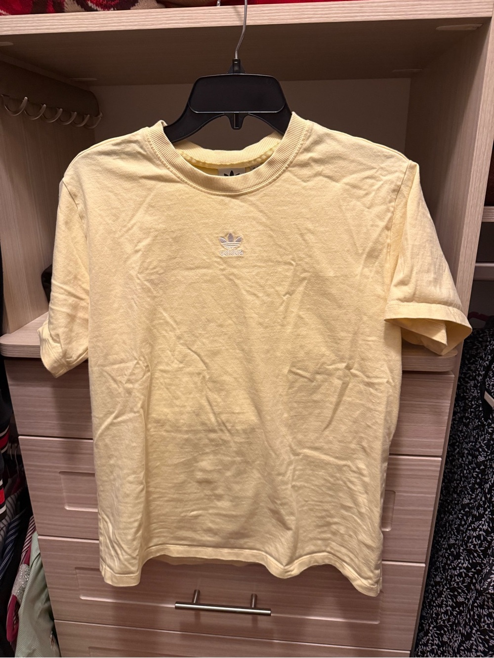 Adidas 100% Cotton Butter Yellow Logo Top